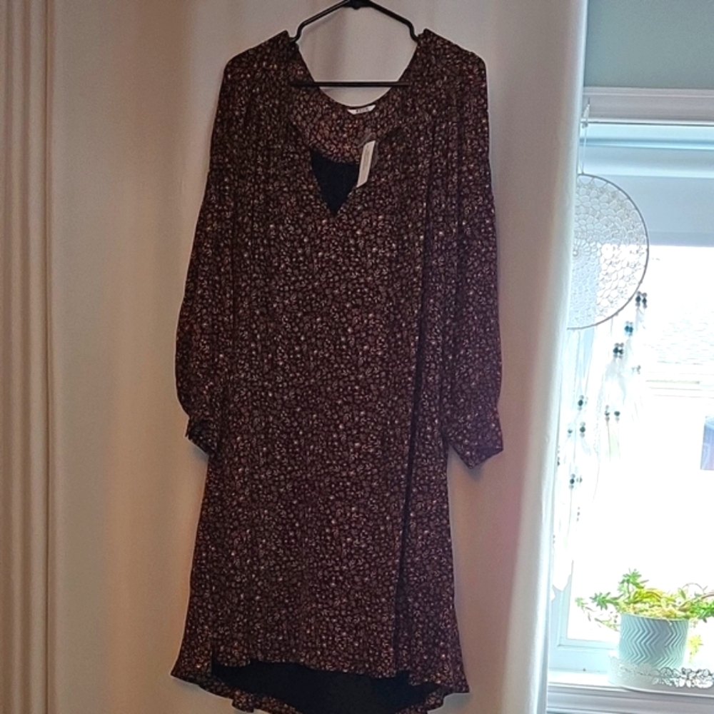 Penningtons Brown and White Bishop Sleeve Sundress